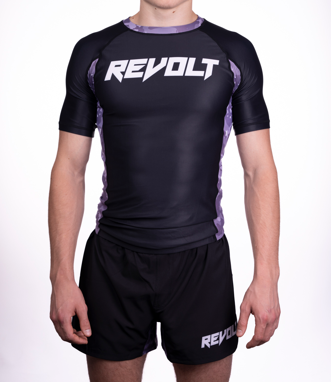 Camiseta de manga corta Rashguard Camo Purple